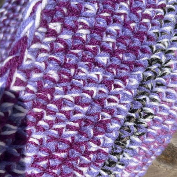 Hand Crafted Violet and Lavender Crochet Basket - Picture 2 of 3